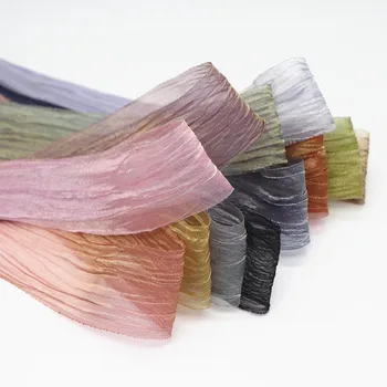 

10 Yards 1.5'' 38MM Dreamlike Color Pleated Organza Ribbons For Hair Bows DIY Handmade Materials M20060202