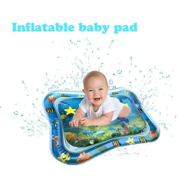 

Baby Kids Summer Water Play Mat Toys Inflatable PVC infant Tummy Time Playmat Toddler Fun Activity Play Center Water Mat