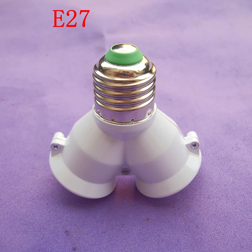 E27 1 Male to 2 Female Y Shape LED CFL Light Bulb Base Converter Adapter Splitter Lamp Holder E27 Screw Bulb Bases Extend