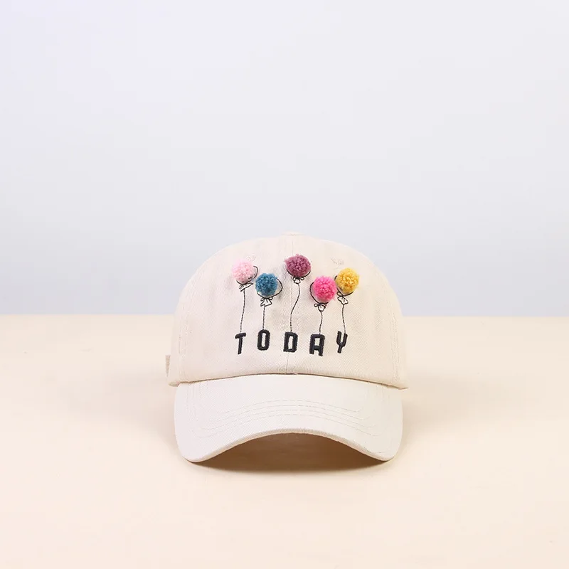 10 шт./лот 01912-xiaohei22 цветная бейсбольная кепка с надписью "balloon today" для мужчин и женщин, Кепка для отдыха - Цвет: Бежевый