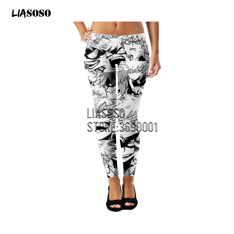 LIASOSO, 3D принт, для девушек, для девушек, милые, Bakugo, кацуки, Todoroki, Shouto, много лиц, женские леггинсы, готические леггинсы, сексуальные штаны до щиколотки, X2778