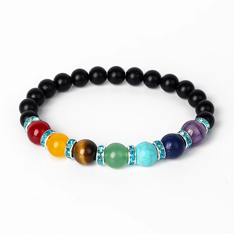 Natural Hematite 7 Chakra Bracelets Men Reiki Energy Stone Weight Loss Yoga Bracelet Slimming Woman Health Care Therapy Jewelry