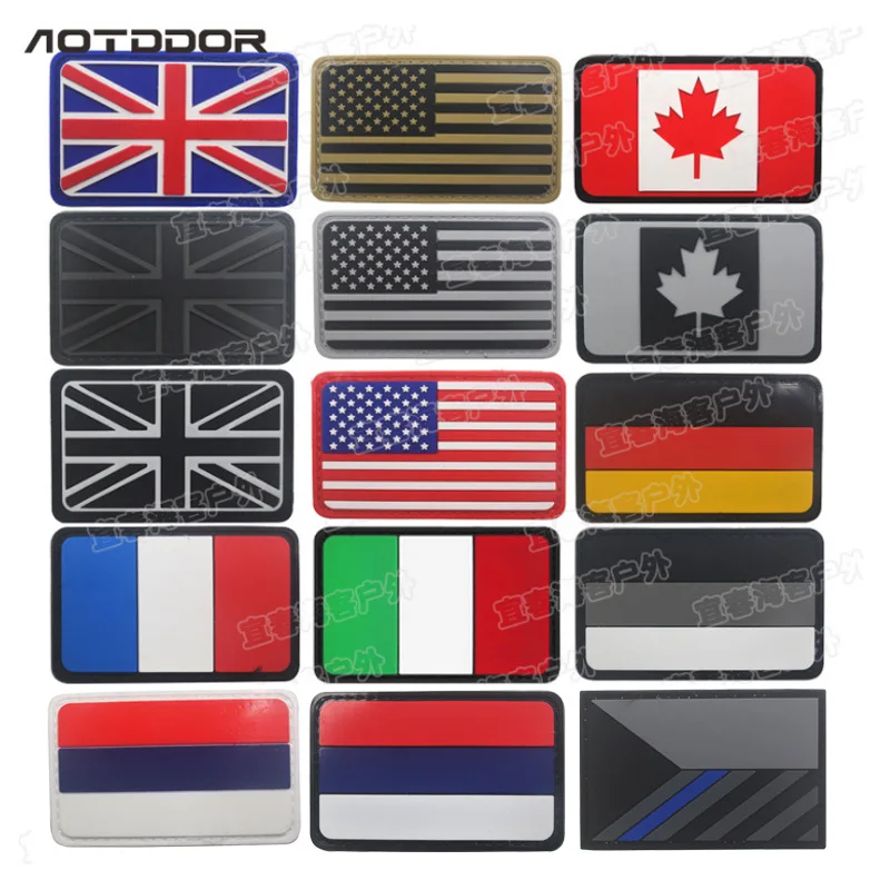 National flag PVC 3D gutta percha Embroidery Patches Badges Emblem military Army Hook and Loop Tactical | Дом и сад