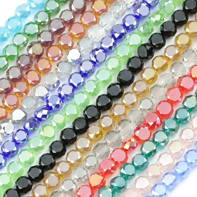 

JHNBY Bread Shape Austrian Crystal 50pcs High Quality 5*8mm Matte Glass Flat Round Loose Beads For Jewelry Making Bracelets DIY