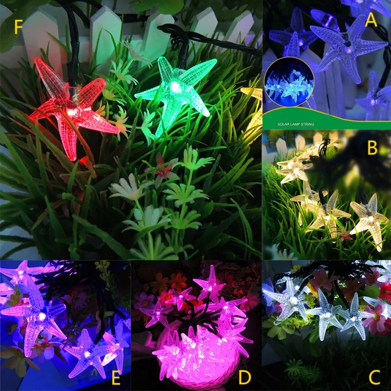 Household Solar Light Strings Star Shape 35 LED Outdoor Waterproof Christmas Decoration | Дом и сад