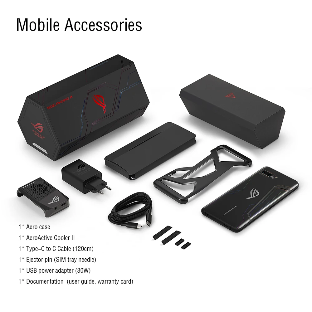  Global Version ASUS ROG Phone 2 Gaming Phone 128GB ROM 8GB RAM ZS660KL OTA Update Snapdragon 855 Pl