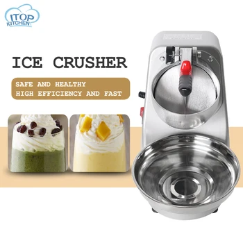 

Electric Commercial Ice Block Breaking Crusher Slush Machine Stainless Steel Flake Shaver Kitchen Tool With Capacity 65KGS/H