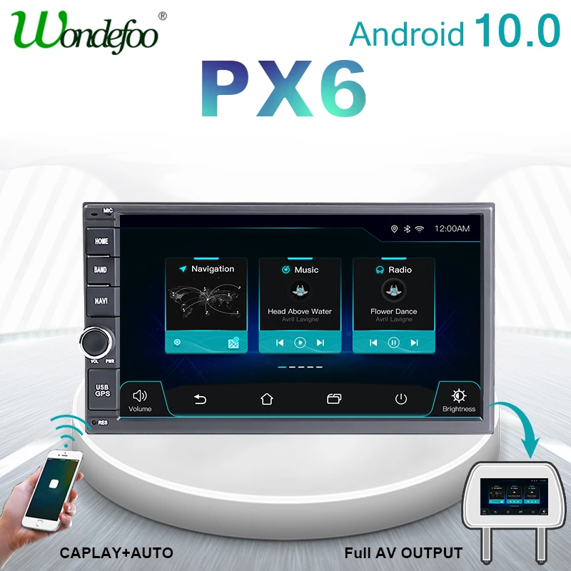 магнитола 2 din андроид PX6 Универсальный DIN Android 10 Автомагнитола автомобильное