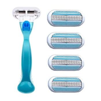 

Hair Trimmer Woman Face Body Mini Portable Shaver Remove Hair Instant Shaving 5 Blades Razor Epilator Female Trimmer Scissor Set