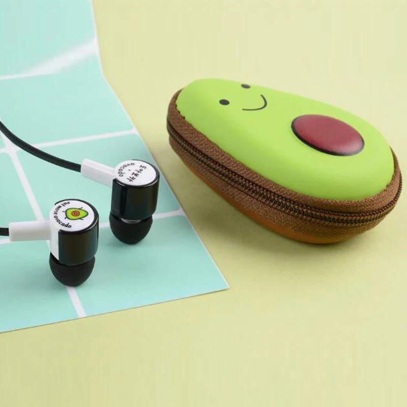 Симпатичные музыкальные наушники с изображением мультяшных фруктов груши 3 5 мм