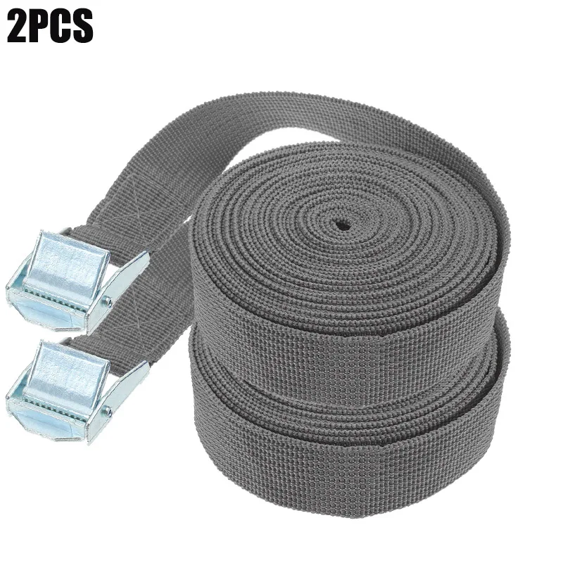 2Pcs 5 Meters Tensioning Belts Adjustable Cargo Straps Ratchet Tie-Down Belt for Car Motorcycle Bike Luggage Bag Bind Belts