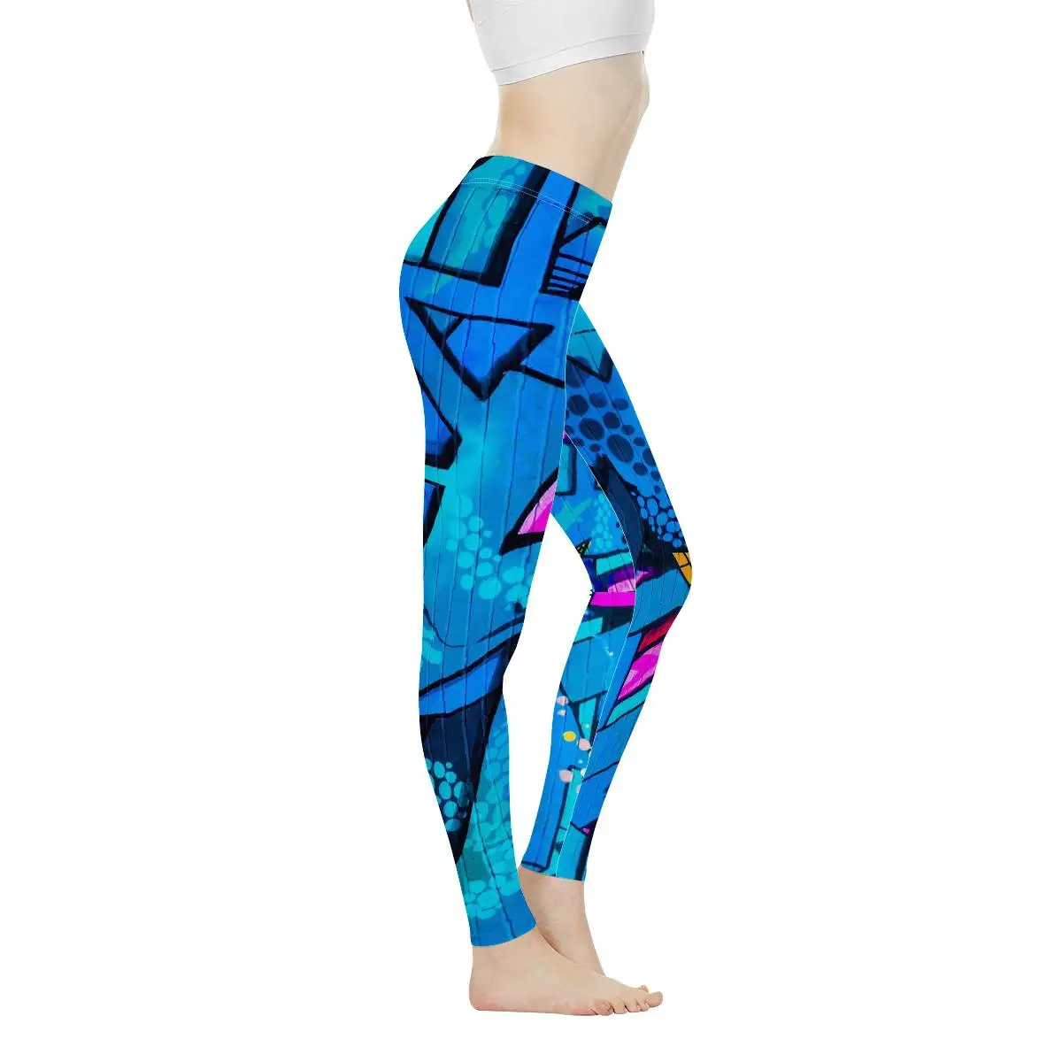 THIKIN Gym Yoga брюки для женщин Новая мода Граффити стиль Омбре бесшовные легинсы для танцев дамы Высокая Талия Йога облегающие брюки - Цвет: 7