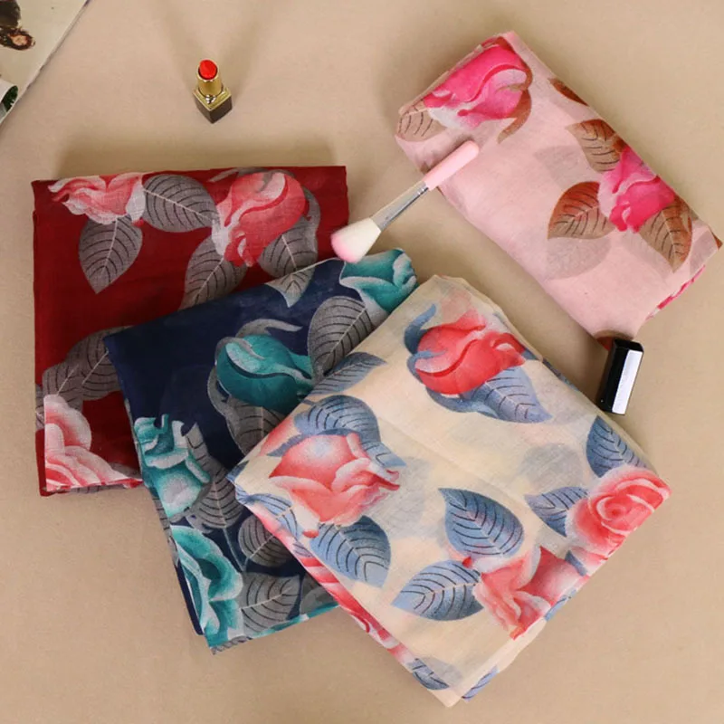 Модные женские хлопковые шарфы из вуали роскошный брендовый женский шарф с