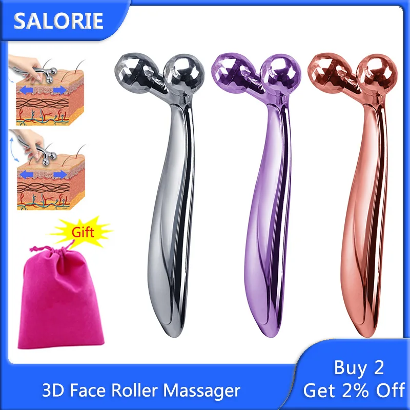 Rodillo de masaje Facial 3D, masajeador de estiramiento Facial, herramientas de masaje moldeador de cuerpo completo, eliminación de arrugas de cara delgada giratoria 360