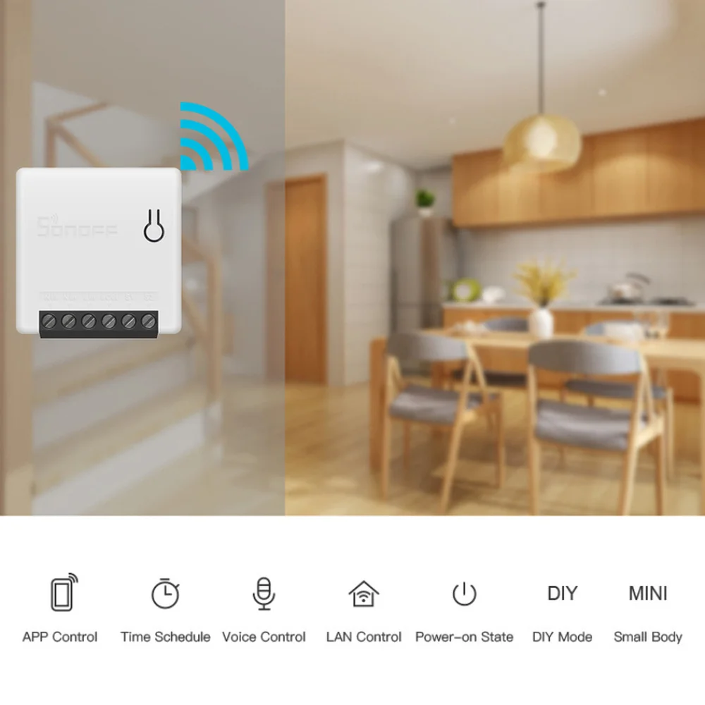 Sonoff DIY Мини умный переключатель голосовое приложение дистанционное управление беспроводной wi-fi-переключатель Поддержка внешнего переключателя работа с Alexa Google Home