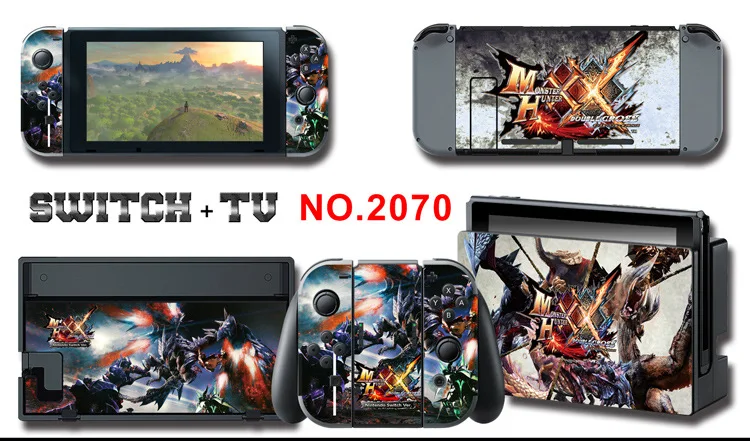 1set New Cute Anime Full Body Sticker for NS Switch Protective Cover Skin Colorful Art for Game Console Joy-Con Controller Decor