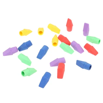 

20PC Erasers Pencil Top Eraser Caps Chisel Shape Pencil Eraser Toppers Student Painting Correction Supplies Stationery