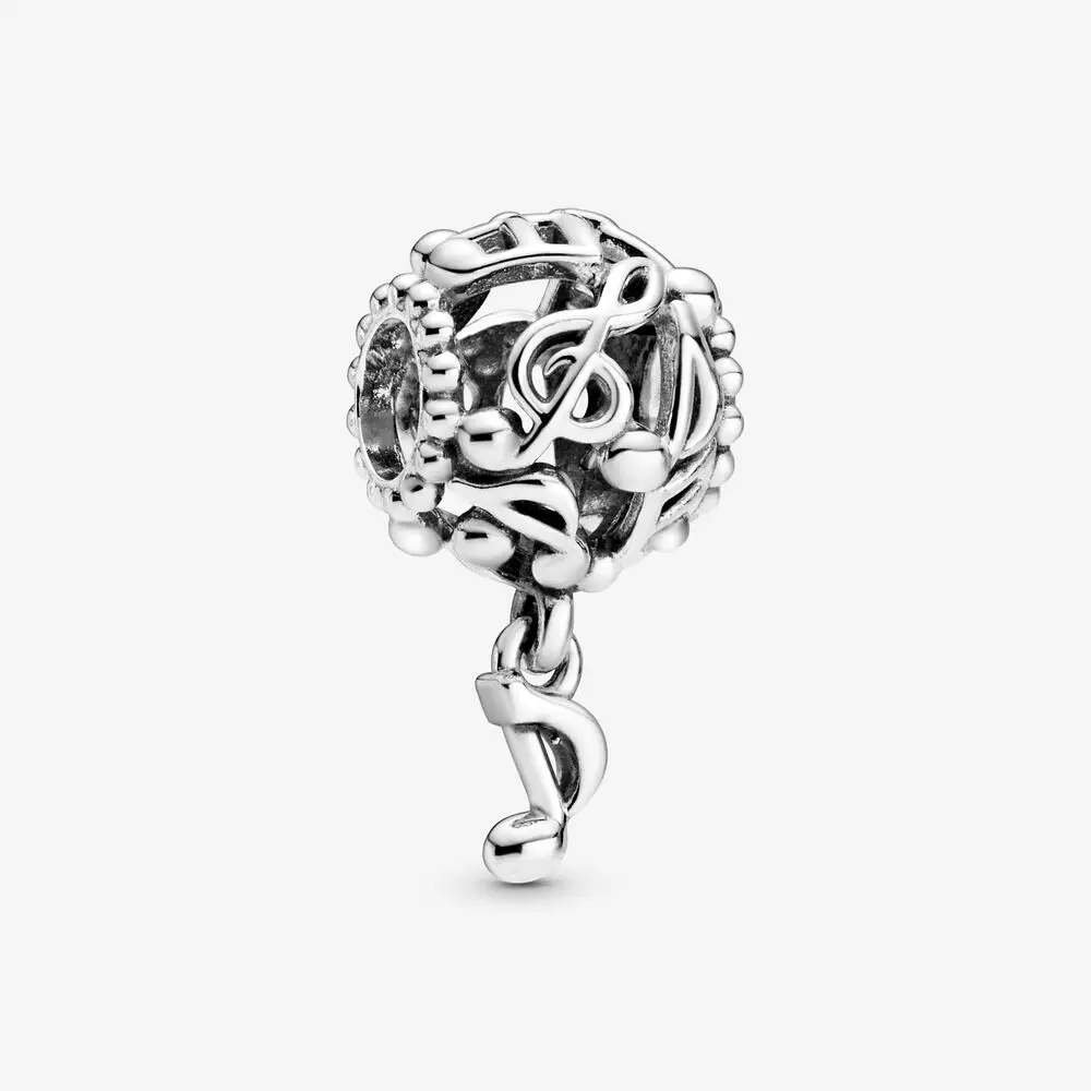

Подлинная искусственная Серебряная ажурная Музыкальная подвеска для браслета Pandora DIY бусины для изготовления ювелирных изделий Bijoux Femme