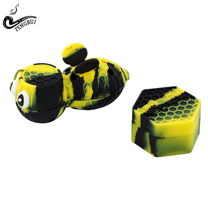 1 черно-желтая силиконовая курительная трубка со стеклянной чашей +