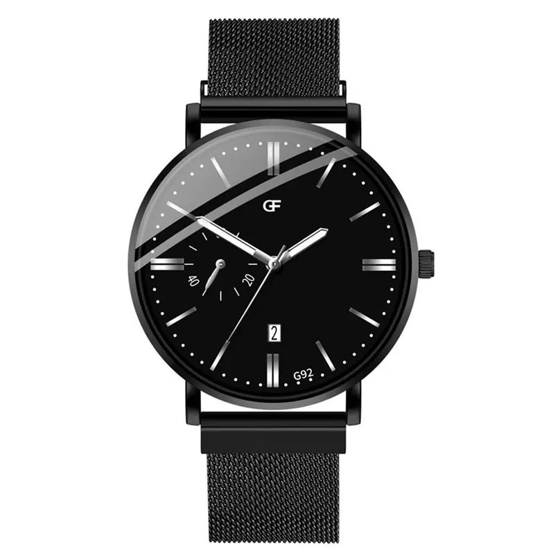 Men's Fashion Casual Business Watch Simple Magnet Buckle Mesh With Analog Men Quartz Watches 3D12 (3)