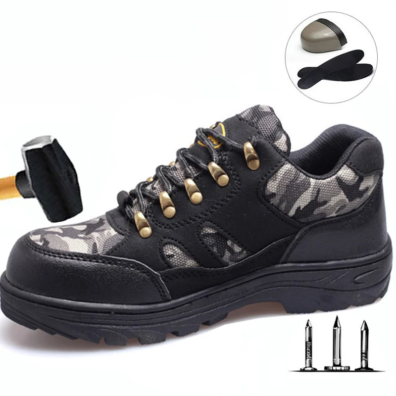 Labor Insurance Shoes Men Smash Proof Stab Climbing Protective Shoes