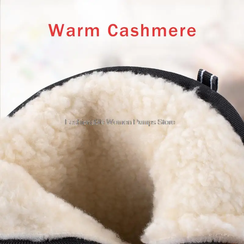 Men's Snow Boots Waterproof Winter Warm Plush Shoes Platform Shoes Thick-soled Women Cutton Male Outdoor Winter Boots Men