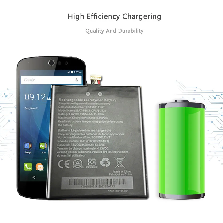Аккумулятор класса А, 3500 мА/ч, BAT-P10 для acer Liquid E700, для тройного E39, PGF506173HT, аккумулятор для планшета