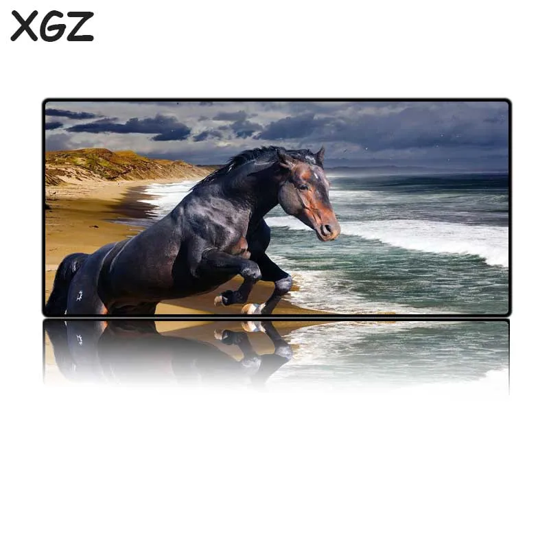 XGZ животное Diy пользовательский игровой замок мыши край лошадь морской пляжный стол коврик горный резиновый нескользящий 900x400 мм