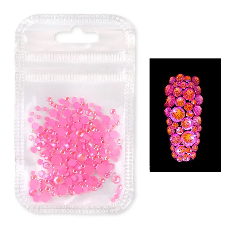 Luminous Pink Upriver Светящийся Кристалл смешанный размер SS6-SS20 дизайн ногтей Стразы Блестящий Бриллиант ювелирное изделие светится в темноте - Цвет: Luminous Pink