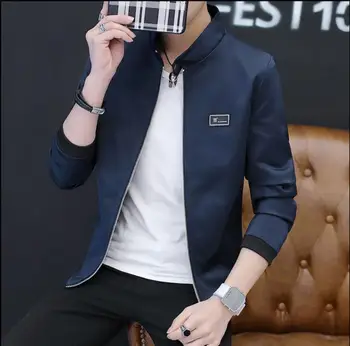 

2019 New Men Bomber Jacket Stand Collar Loose Coat Men Jackets Spring Autumn Thin Male Windbreakers Manteau Homme