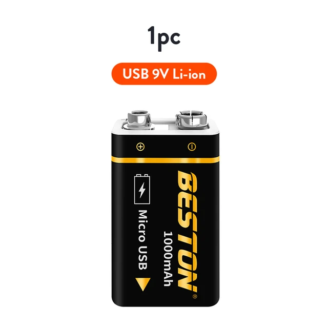 YATUO 1000mAh micro USB 9 Volt li-ion rechargeable 9v battery  6F22 9v usb battery for RC Helicopter Model Microphone Toy 1Pcs 9v