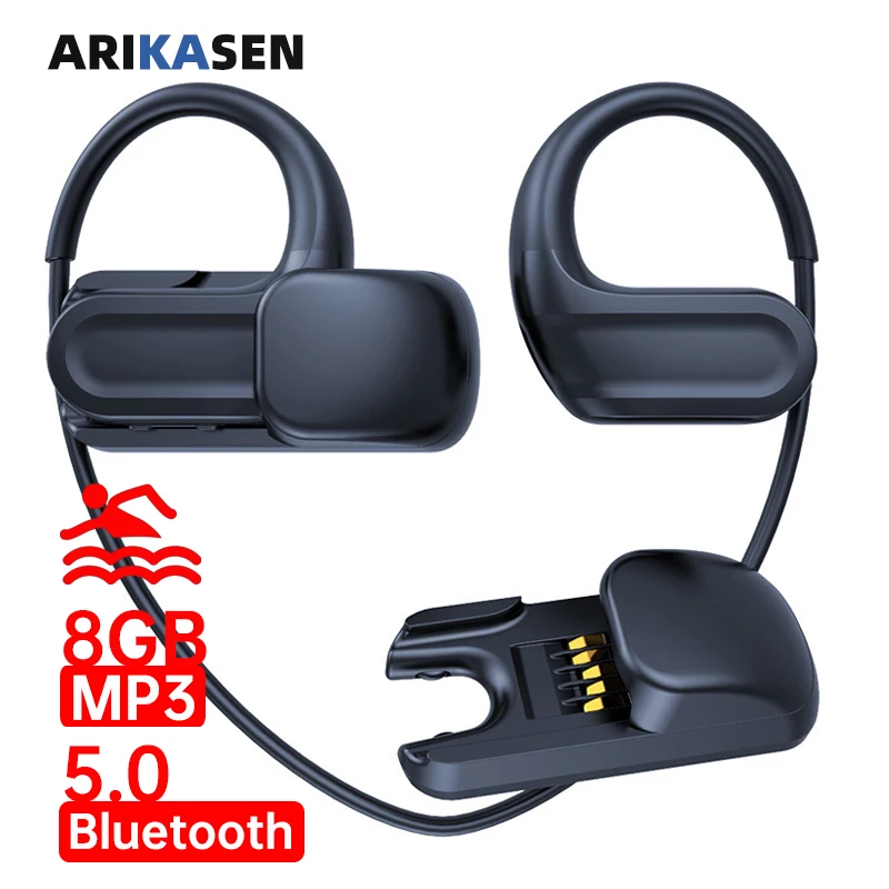 Музыкальный плеер Arikasen Bluetooth гарнитура с микрофоном памяти 8 Гб спортивный MP3 8H