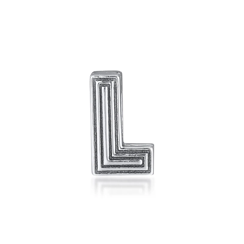 Оригинальный 925 стерлингового серебра буква L клип бусины для изготовления