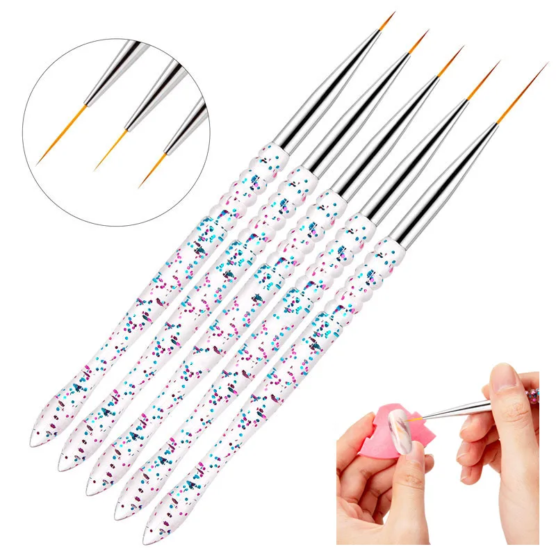 5 шт./компл. подводка для нейл арта кисть с акриловой ручкой сделай сам УФ Гелевая