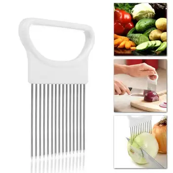 

High Quality Shrendders & Slicers Tomato Onion Vegetables Slicer Cutting Aid Holder Guide Slicing Cutter Safe Fork Kitchen Tools