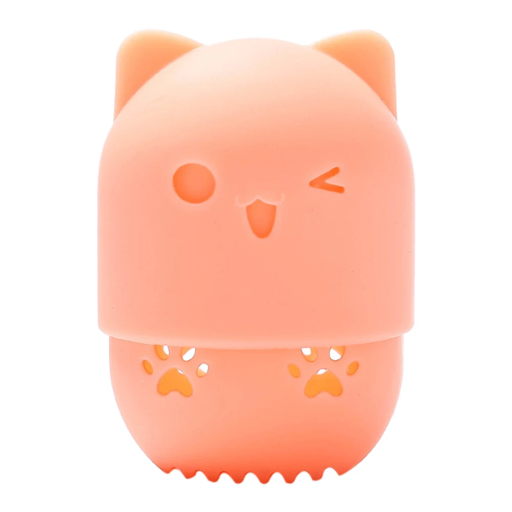 Мягкий термостойкий эластичный чехол для макияжа в форме кошки портативный держатель для пуховки силиконовый чехол для сушки яиц пылезащитный