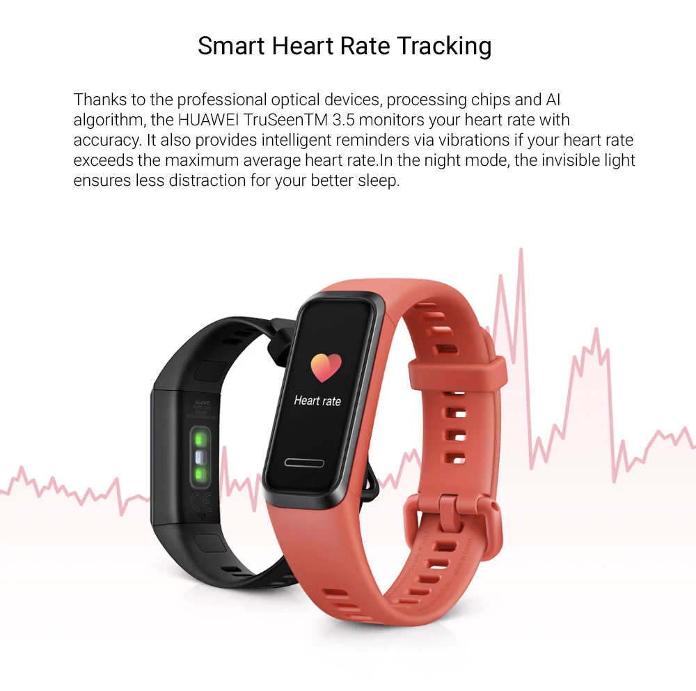 Huawei Band 4 Smart Band Blood Oxygen Smart Watch Heart Rate Health Monitor New Watch Faces USB plug Charge