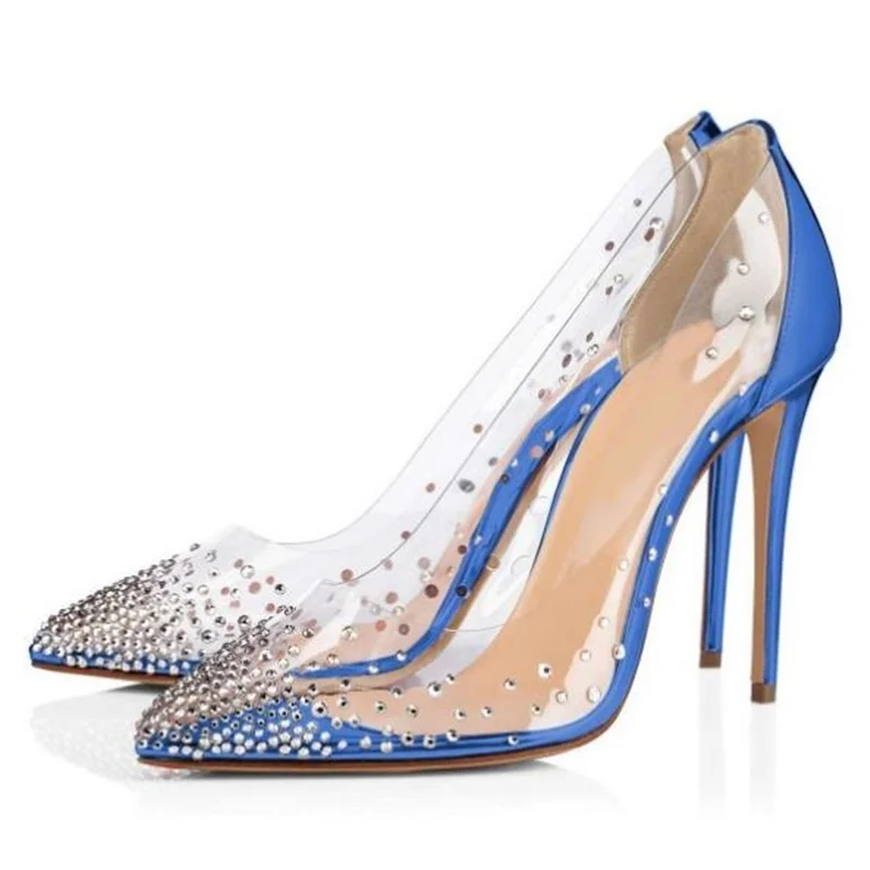Pisos Peep Toe azul marino embellecidos Zapatos Zapatos para mujer Zapatos sin cordones 