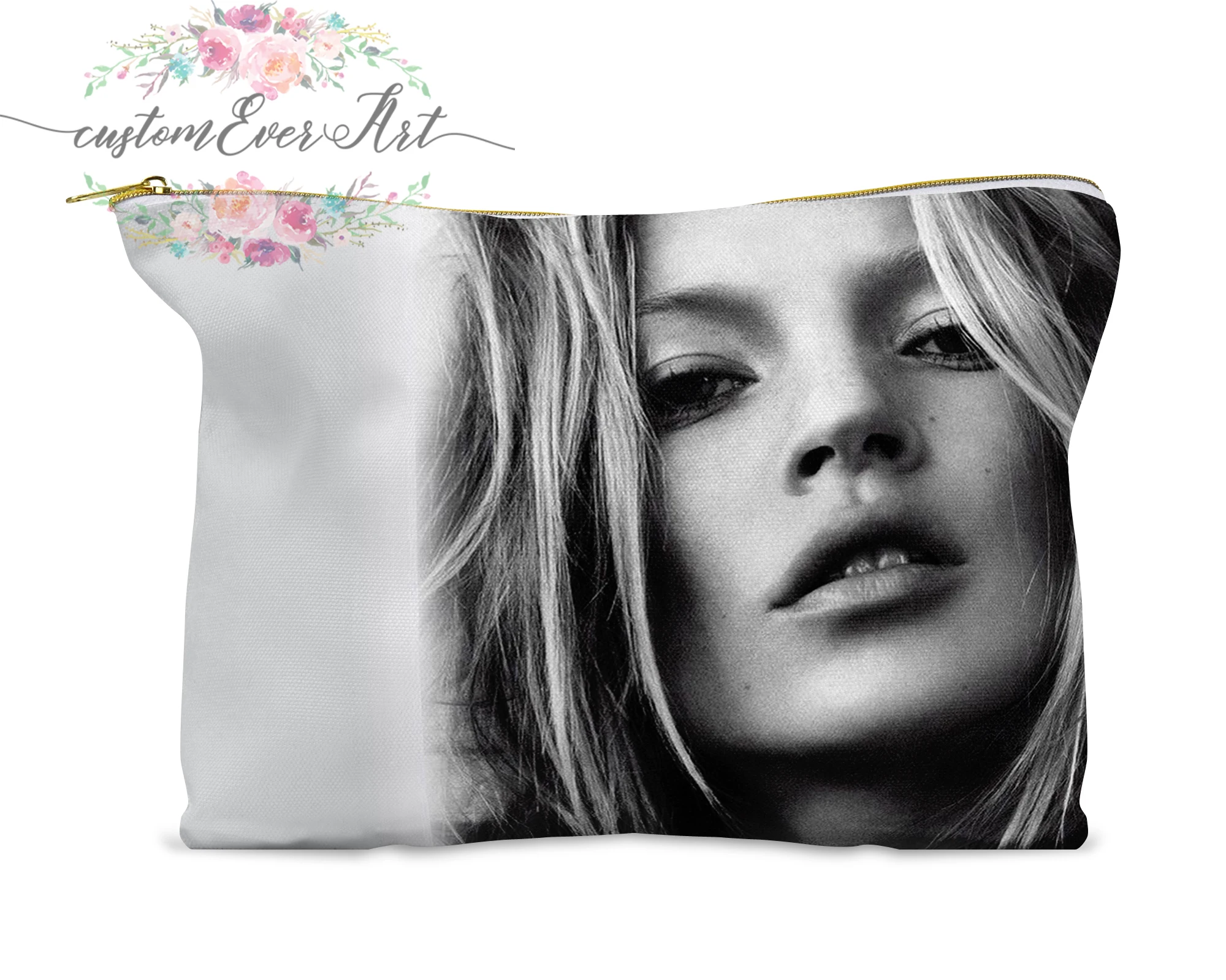 Kate Moss косметичка Персонализированная маленькая косметичка Забавный органайзер для макияжа туалетный мешок сумка на молнии