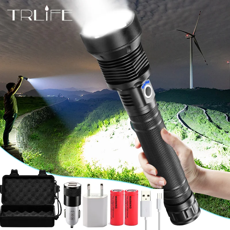 Тактический светодиодный фонарик XHP70.2 самый мощный XLamp XHP50 перезаряжаемый с USB и