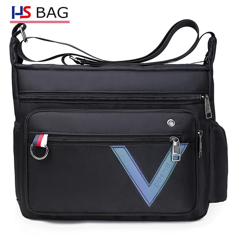

New Style Night Light MEN'S Single-shoulder Bag Korean-style Large Capacity Waterproof Oxford Cloth Shoulder Bag Business Travel