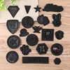 Black PU Embroidery Leather Iron On Patches Butterfly Star Stripe Stickers Embroidered Clothes Shoes Pants Bags Appliques Badge ► Photo 2/6