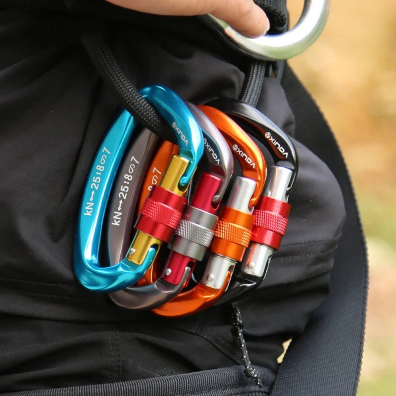 Professional 25KN Carabiner D Shape Climbing Buckle Security Safety Master Lock Outdoor Rock Equipment Dropship | Спорт и