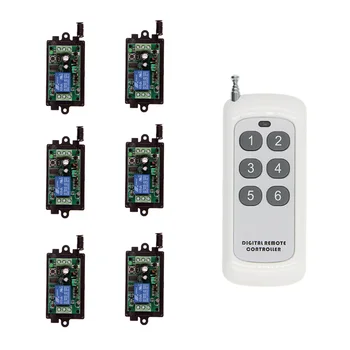 

DC9V 12V 24V six-way wireless remote control switch split 1 control 6 sets of multi-channel LED advertising lights solenoid valv