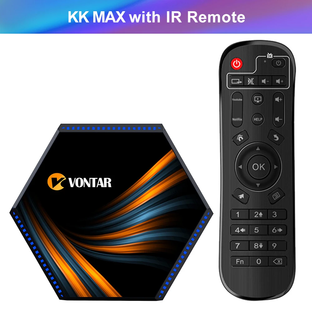 2021 VONTAR KK MAX TV Box Android 11 8GB RAM 64GB RK3566 4GB 32GB 8GB 128GB Support 1080p 4K Google Play Youtube Media Player sling tv box