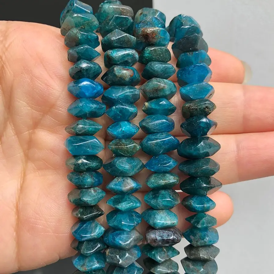 A+ Natural Rhombus Gem Blue Apatite Stone Irregular Loose Spacer Beads For Jewelry Making DIY Bracelet Accessories Pendants | Украшения и