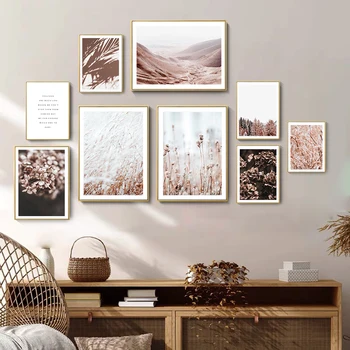 

Nordic Wall Art Canvas Painting Autumn Reed Grass Flower Plant Landscape Posters And Prints Wall Pictures For Living Room Decor