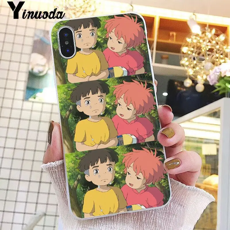 Yinuoda мультфильм студия Ghibli Ponyo на Клифф чехол для iPhone X XS MAX 6 6S 7 7plus 8 8Plus 5 5S XR 10 Чехол