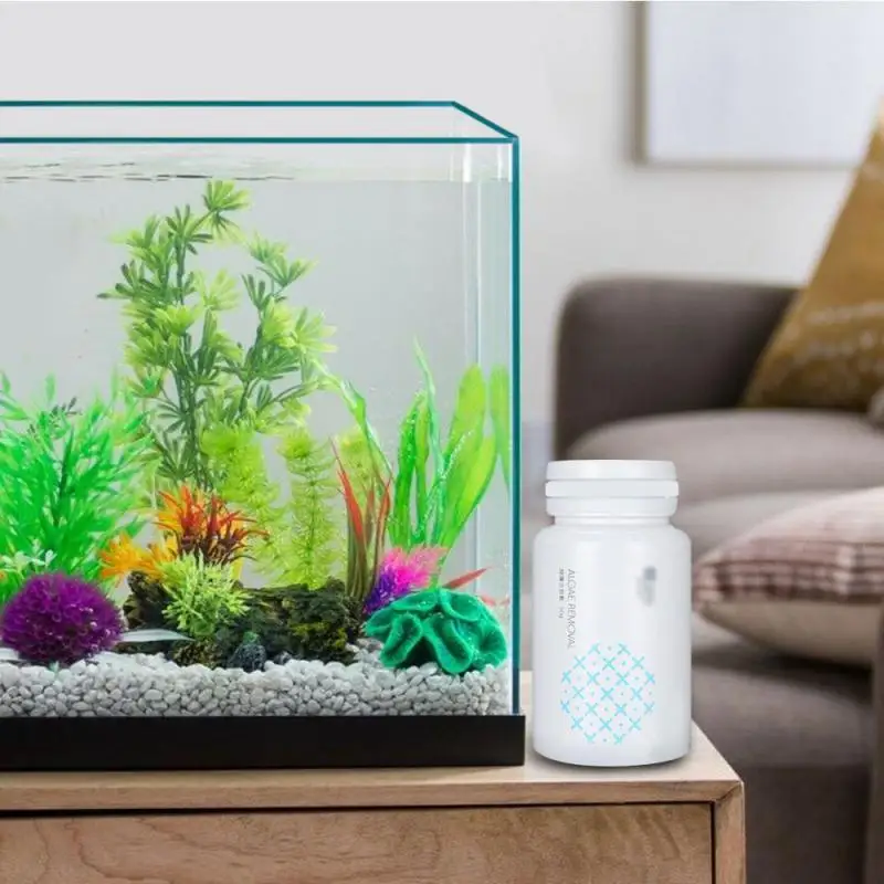 ¡Gran oferta! Agente repelente de algas para tanque, eliminador de musgo para acuario, Limpieza de tanques de peces en polvo, accesorios para acuario