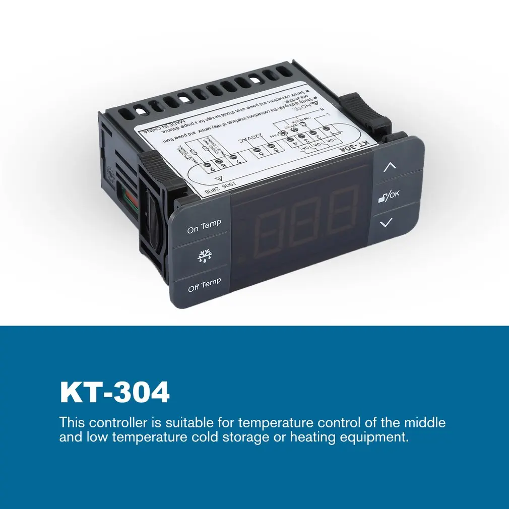 KT-304 цифровой регулятор температуры терморегулятор Термостат термопара датчик с функцией охлаждения размораживания вентилятора